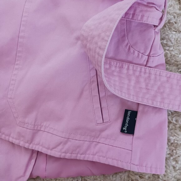 London Fog  Barbie Pink Jacket Girls Size Large (12-14) Belt, Elbow Pads, Lined - Picture 9 of 13